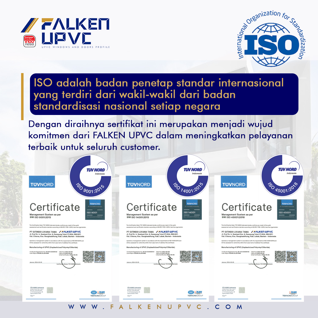 Raih SNI ISO 9001, SNI ISO 14001 Dan SNI ISO 45001 FALKEN UPVC TEGASKAN ...